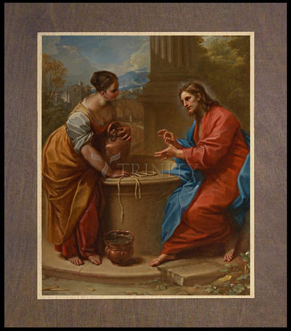 Christ and Woman of Samaria - Wood Plaque Premium