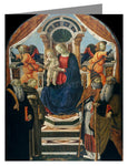 Custom Text Note Card - Madonna and Child Enthroned with Saints and Angels by Museum Art