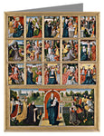 Custom Text Note Card - Fifteen Mysteries and Mary of the Rosary by Museum Art