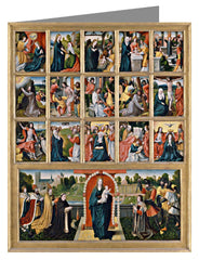 Custom Text Note Card - Fifteen Mysteries and Mary of the Rosary by Museum Art