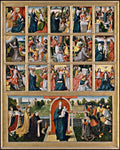 Wood Plaque - Fifteen Mysteries and Mary of the Rosary by Museum Art