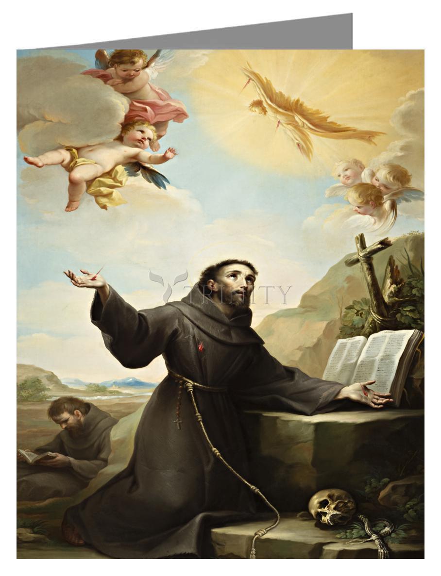 St. Francis of Assisi Receiving Stigmata - Note Card Custom Text