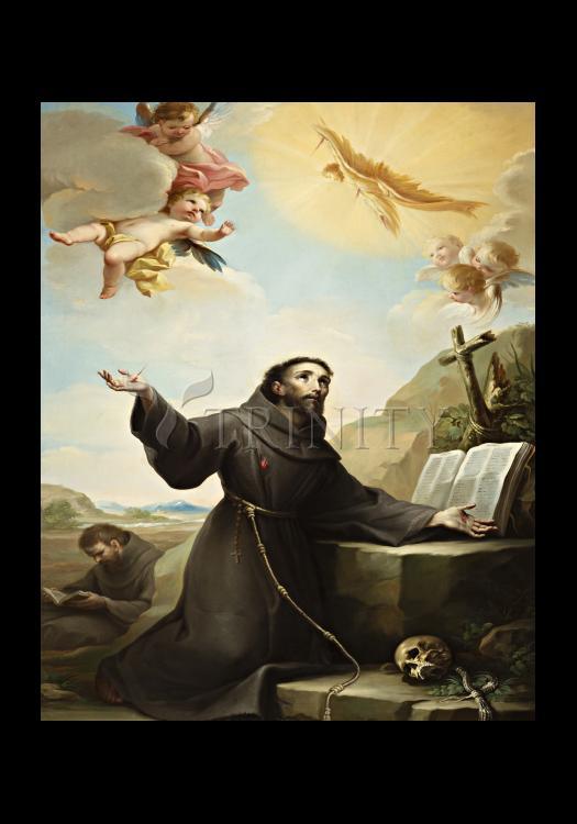 St. Francis of Assisi Receiving Stigmata - Holy Card