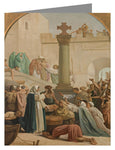 Custom Text Note Card - St. Genevieve Distributing Bread to Poor During Siege of Paris by Museum Art