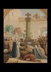Holy Card - St. Genevieve Distributing Bread to Poor During Siege of Paris by Museum Art