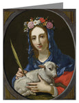 Custom Text Note Card - St. Agnes by Museum Art
