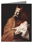 Custom Text Note Card - St. Simeon Holding Christ Child by Museum Art