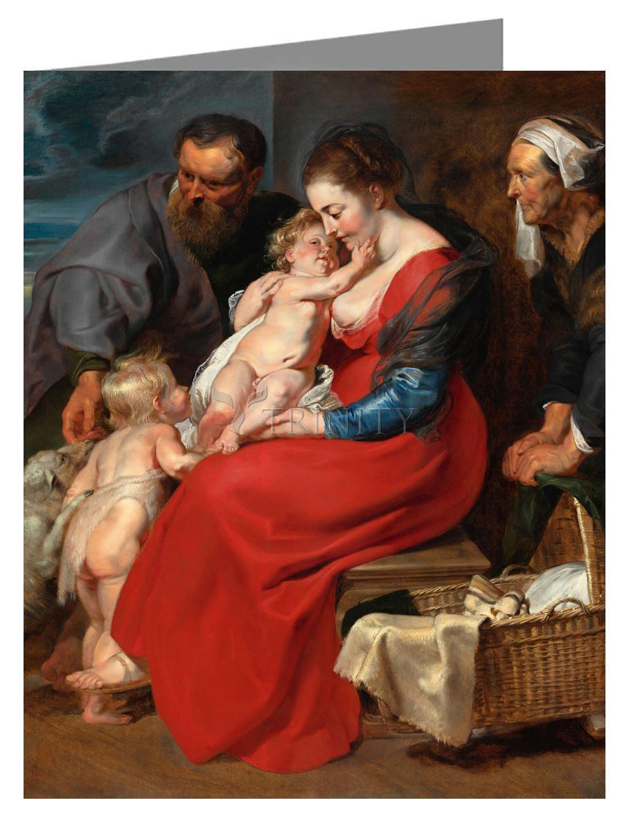 Holy Family with Sts. Elizabeth and John the Baptist - Note Card Custom Text