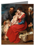 Custom Text Note Card - Holy Family with Sts. Elizabeth and John the Baptist by Museum Art