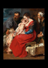 Holy Card - Holy Family with Sts. Elizabeth and John the Baptist by Museum Art