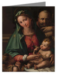 Custom Text Note Card - Holy Family with Infant St. John the Baptist by Museum Art