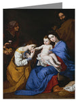 Custom Text Note Card - Holy Family with Sts. Anne and Catherine of Alexandria by Museum Art