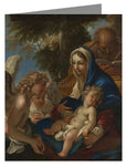 Custom Text Note Card - Holy Family with Angels by Museum Art