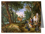 Custom Text Note Card - Vision of St. Hubert by Museum Art