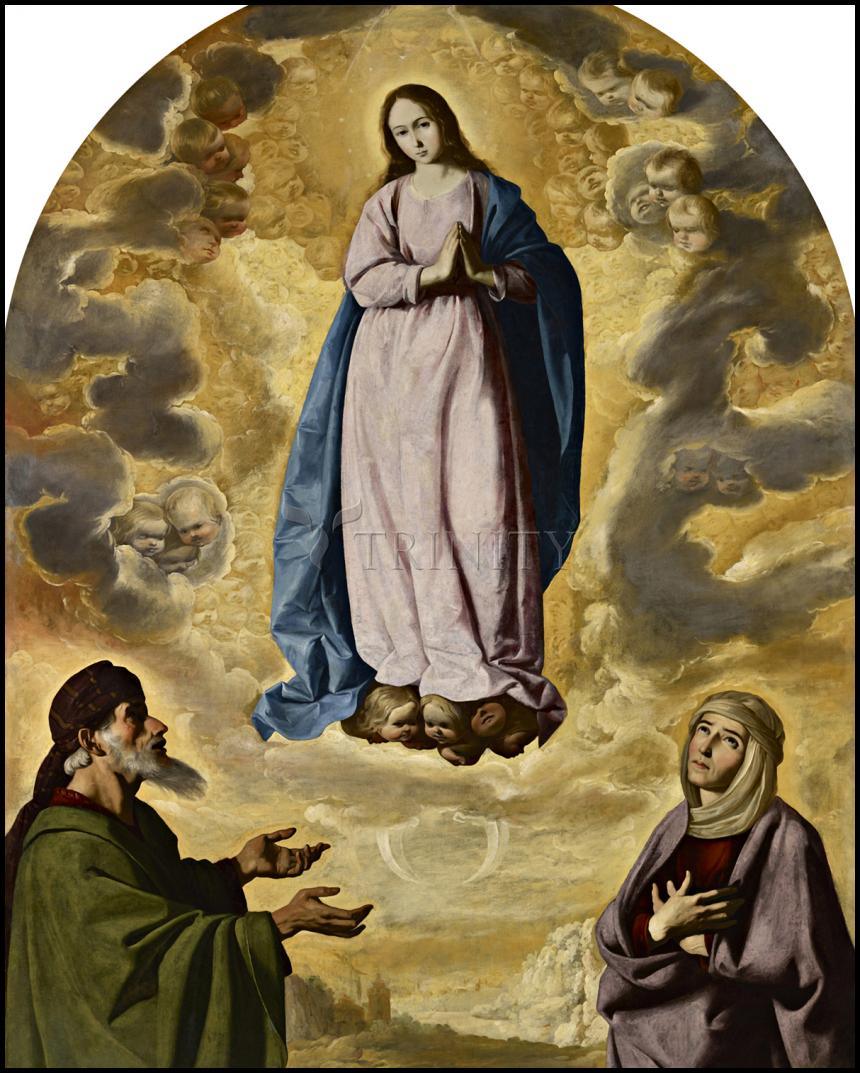 Immaculate Conception with Sts. Joachim and Anne - Wood Plaque