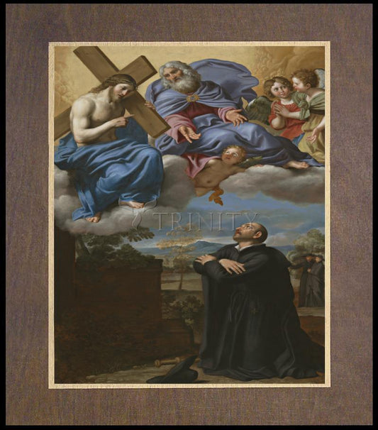 St. Ignatius of Loyola's Vision of Christ and God the Father at La Storta - Wood Plaque Premium