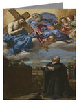 Custom Text Note Card - St. Ignatius Loyola's Vision of Christ and God the Father at La Storta by Museum Art