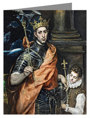 Custom Text Note Card - St. Louis, King of France by Museum Art