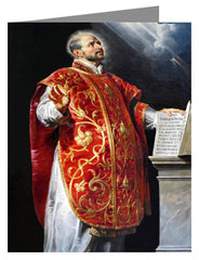 Custom Text Note Card - St. Ignatius Loyola by Museum Art