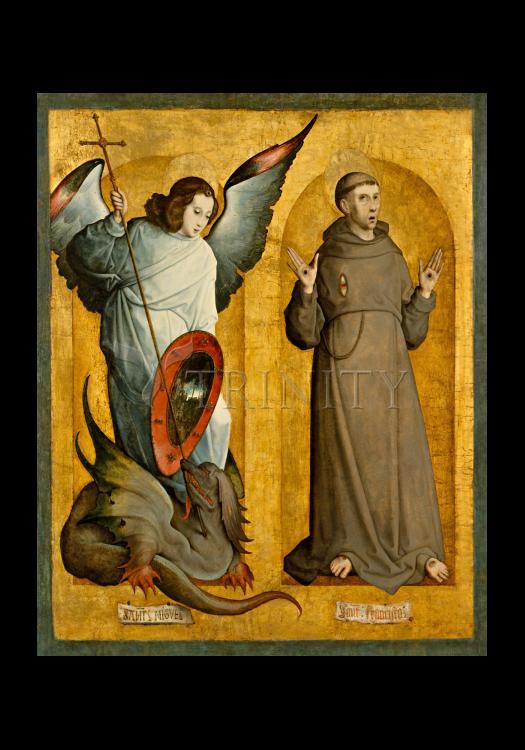 Sts. Michael Archangel and Francis of Assisi - Holy Card