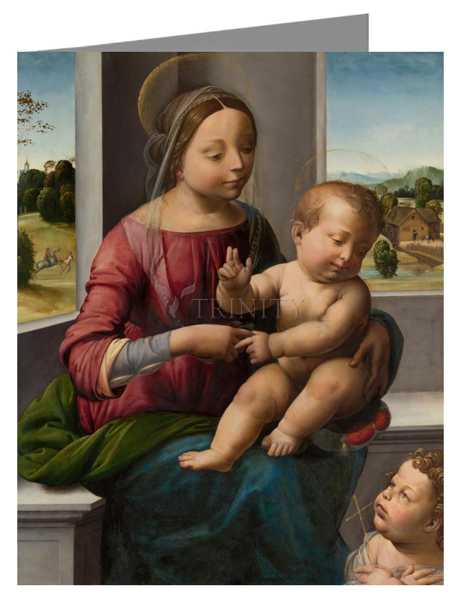 Madonna and Child with Young St. John the Baptist - Note Card Custom Text by Museum Classics - Trinity Stores