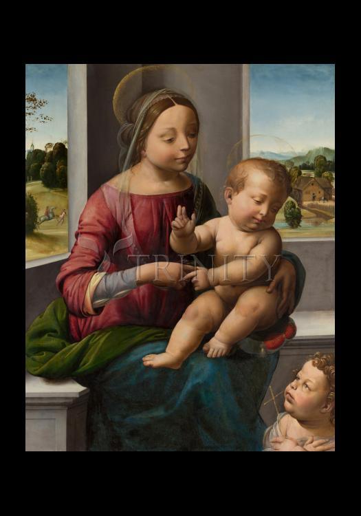 Madonna and Child with Young St. John the Baptist - Holy Card
