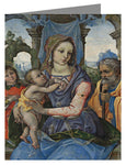 Custom Text Note Card - Madonna and Child with St. Joseph and Angel by Museum Art