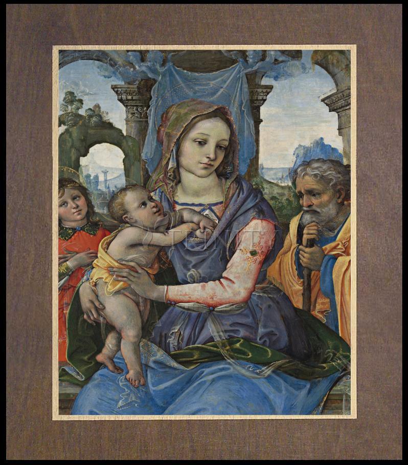Madonna and Child with St. Joseph and Angel - Wood Plaque Premium by Museum Classics - Trinity Stores