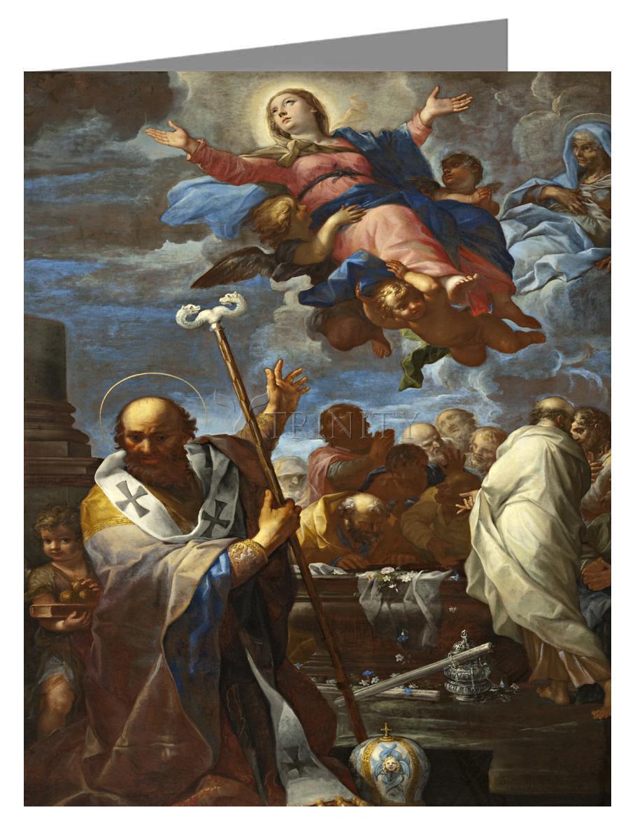Assumption of Mary with Sts. Anne and Nicholas of Myra - Note Card Custom Text