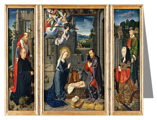 Nativity with Donors and Sts. Jerome and Leonard - Note Card
