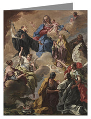 Custom Text Note Card - Saints Presenting Devout Woman to Blessed Virgin Mary and Child by Museum Art