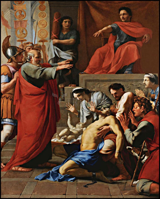 St. Paul Exorcizing Possessed Man - Wood Plaque
