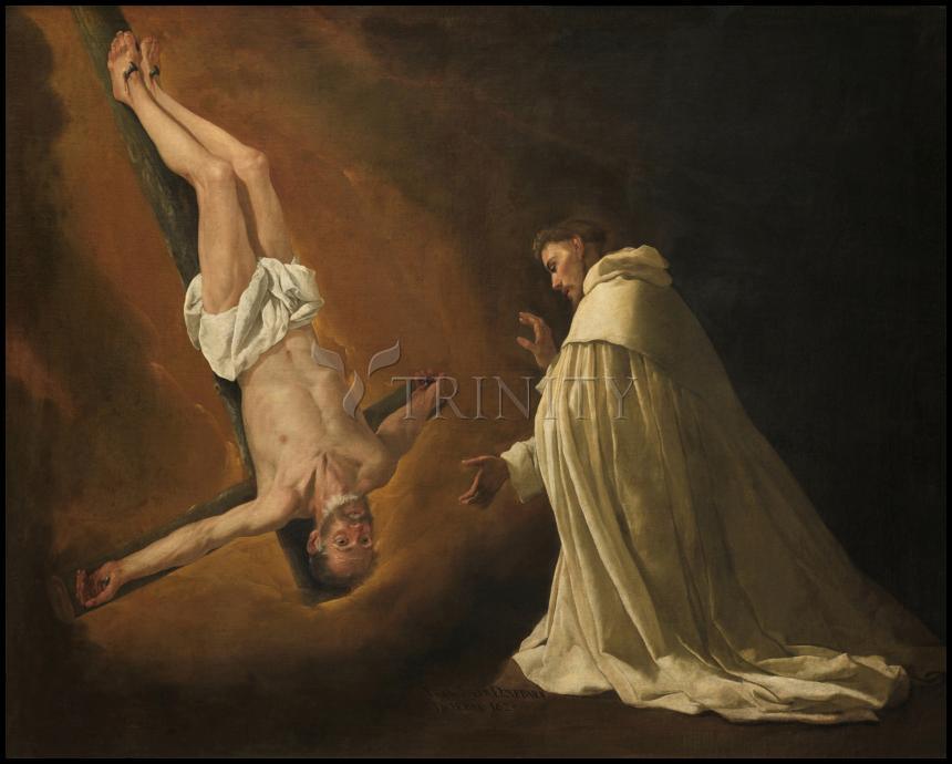 Apparition of St. Peter to Saint Peter Nolasco - Wood Plaque