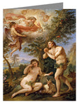 Custom Text Note Card - Rebuke of Adam and Eve by Museum Art