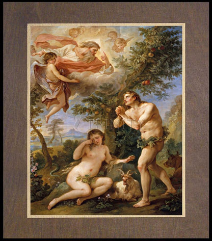 Rebuke of Adam and Eve - Wood Plaque Premium