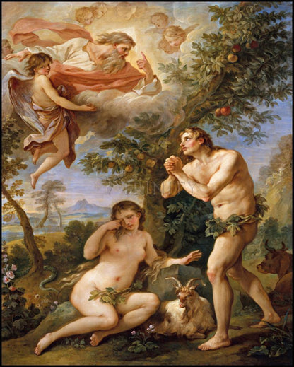 Rebuke of Adam and Eve - Wood Plaque