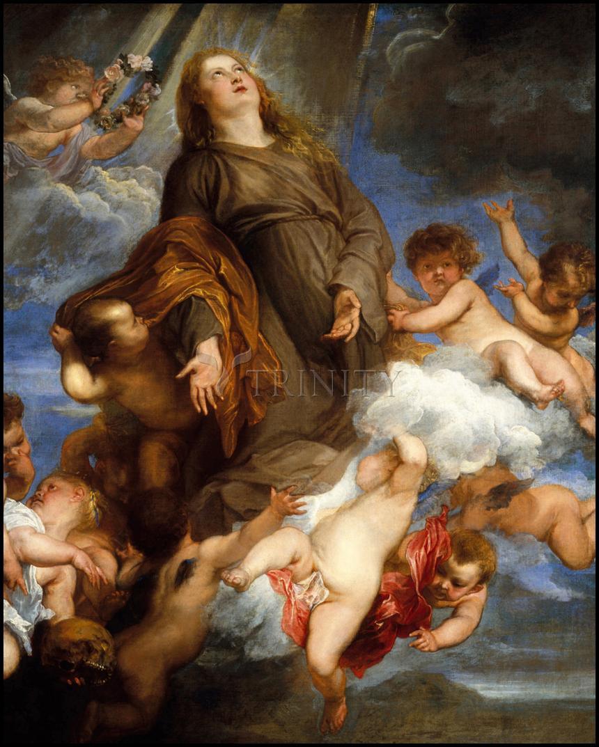St. Rosalia Interceding for Plague-stricken of Palermo - Wood Plaque