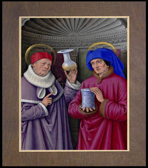 Wood Plaque Premium - Sts. Cosmas and Damian by Museum Art