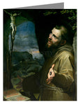 Custom Text Note Card - St. Francis of Assisi by Museum Art