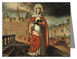 Custom Text Note Card - St. Genevieve by Museum Art