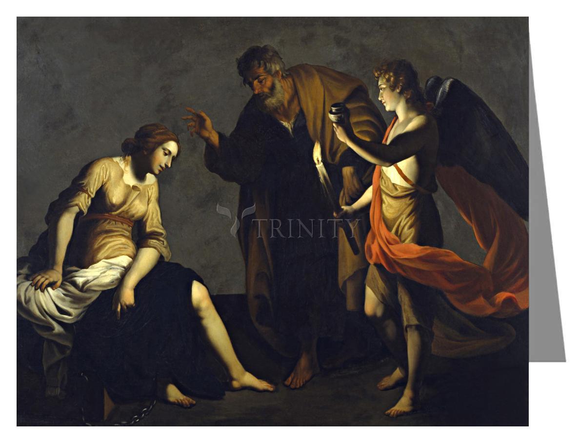 St. Agatha Attended by St. Peter and Angel in Prison - Note Card Custom Text