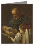 Custom Text Note Card - St. Matthew and Angel by Museum Art