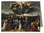 Custom Text Note Card - Mary Adored by Saints by Museum Art