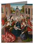 Custom Text Note Card - Mary and Child with Four Holy Virgins by Museum Art