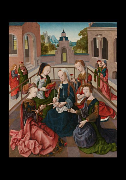 Mary and Child with Four Holy Virgins - Holy Card