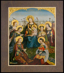 Wood Plaque Premium - Mary and Child with Saints by Museum Art