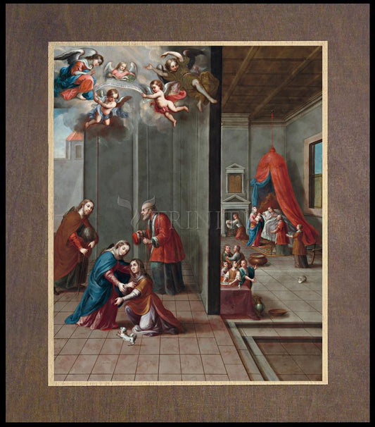 Visitation and Birth of St. John the Baptist - Wood Plaque Premium