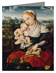 Custom Text Note Card - Mary and Child by Museum Art