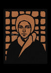 Holy Card - St. Bernadette of Lourdes - Brown Glass by D. Paulos