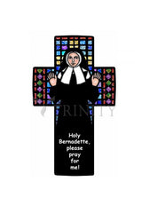 Holy Card - St. Bernadette of Lourdes - Cross by D. Paulos